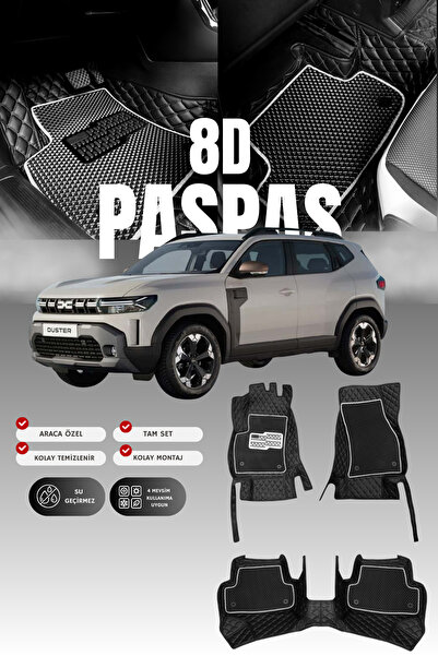 stiloto Renault Duster Full-Hibrit (2024 ve sonrası) 8D Deri Havuzlu Oto Pasp...