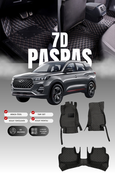 stiloto سجادة أرضية للسيارة من الجلد لسيارة شيري تيجو 7 برو (2020 وما بعدها) ...