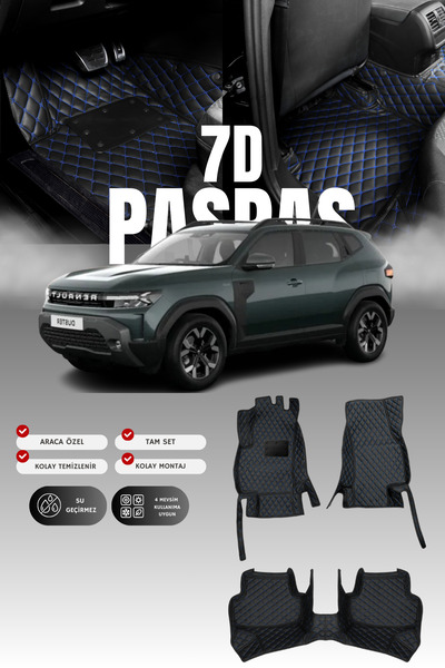 stiloto Renault Duster Eco-G (2024 ve sonrası) 7D Deri Havuzlu Oto Paspas | T...
