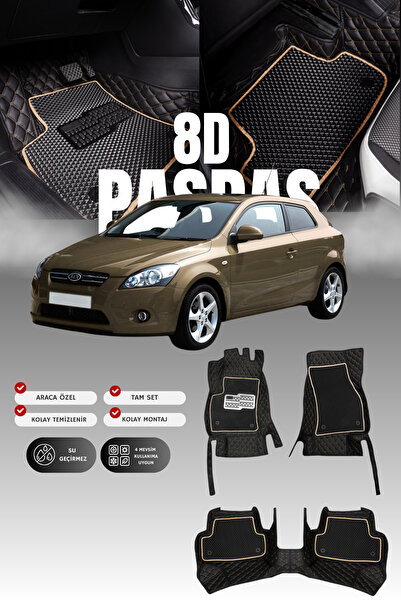 stiloto دواسة سيارة جلدية لسيارة كيا سيد (2006-2012) طراز 8D |   حماية كاملة،...