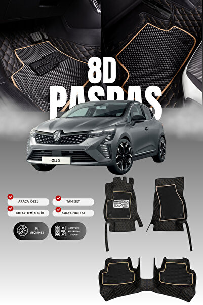 stiloto سجادة أرضية للسيارة من الجلد (8D) لرينو كليو 5 هاتشباك الكهربائية (20...