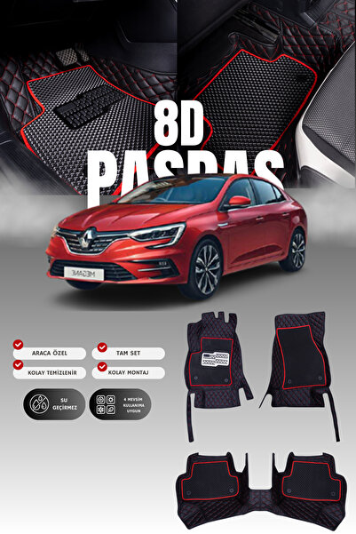 stiloto Renault Megane 4 (2016-2025) 8D Deri Havuzlu Oto Paspas | Tam Koruma,...