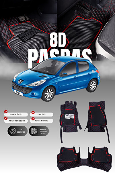 stiloto دواسة سيارة جلدية لبيجو 206 (1998-2010) طراز 8D |   حماية كاملة، قص م...