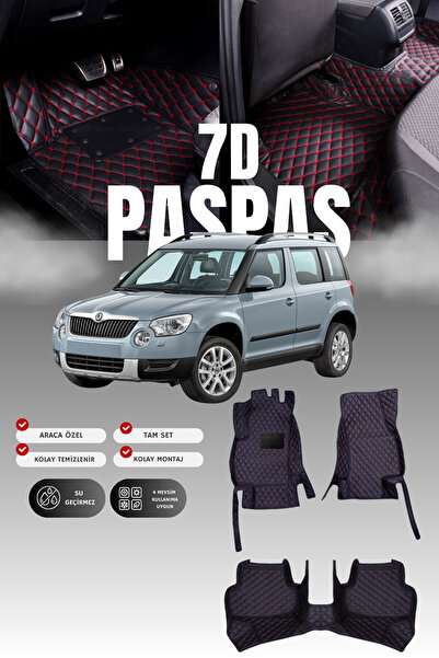 stiloto سجادة أرضية جلدية للسيارة سكودا يتي (2009-2017) بتصميم حوض سباحة 7D |...