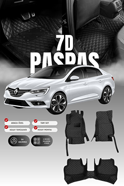 stiloto Renault Megane 4 (2016-2025) 7D Leather Pool-Type Auto Floor Mat |   ...