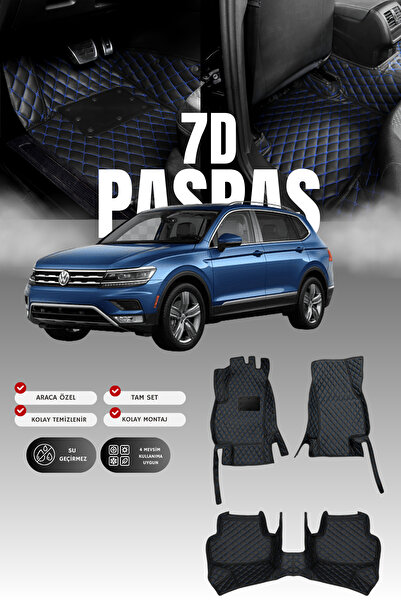 stiloto فولكس فاجن تيجوان (2016-2023) حصيرة أرضية للسيارة من الجلد 7D |   حما...