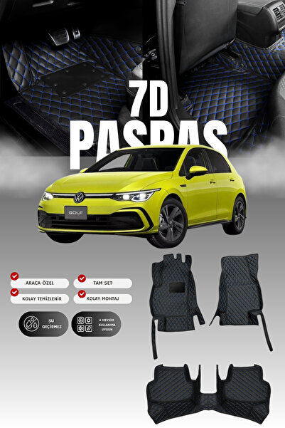 stiloto Volkswagen Golf 8 Hybrid (2021 and Later) 7D Leather Pool Auto Mat | ...