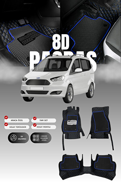 stiloto Ford Tourneo Courier (2014-2023) 8D Deri Havuzlu Oto Paspas | Tam Kor...