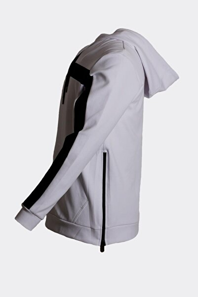 NCS Men's Sweatshirt Hooded Side Zipper Detailed Sportswear White 1658