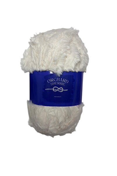 ORCHARD Sherrie Ekru Tavşan Tüyü Dokulu Kürk Görünümlü Örgü İpi No:36