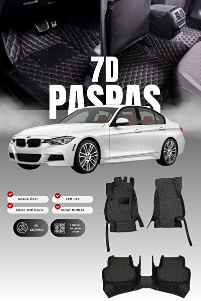 stiloto سجادة أرضية جلدية للسيارة بي إم دبليو الفئة الثالثة F30 (2011-2019) ب...