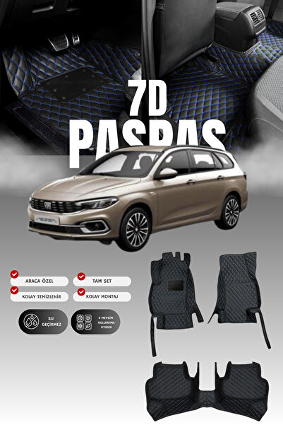 stiloto Fiat Egea Station Wagon (2016-2020) 7D Leather Pool Auto Floor Mat | ...