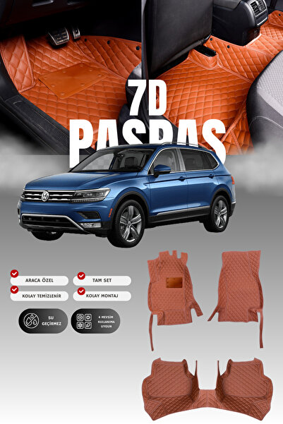 stiloto فولكس فاجن تيجوان (2016-2023) حصيرة أرضية للسيارة من الجلد 7D |   حما...
