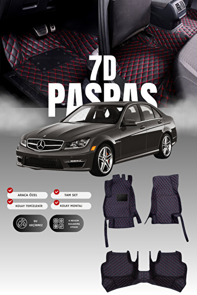 stiloto دواسة سيارة جلدية لمرسيدس C180 / W204 (2007-2014) بتصميم حوض سباحة 7D...