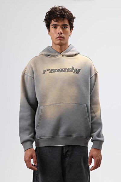 VAMOSCLO Oversized Printed Washable Hoodie Smoked