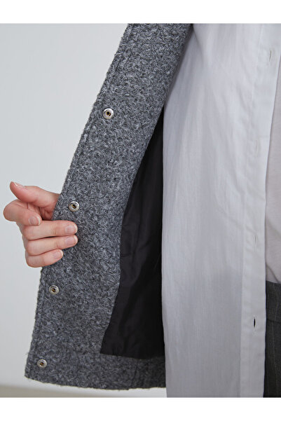 LC Waikiki Vision Gray Mock Neck Women's Cashmere Jacket