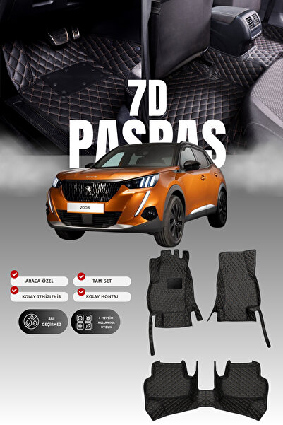 stiloto سجادة أرضية للسيارة من الجلد لبيجو 2008 (2019 وما بعدها) طراز 7D |   ...