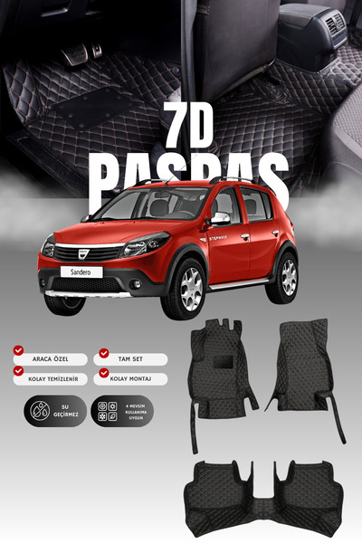 stiloto دواسة سيارة جلدية لداسيا سانديرو (2008-2012) بتصميم حوض سباحة 7D |   ...