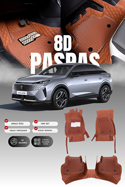stiloto Peugeot 3008 Mild-Hibrit (2024 ve sonrası) 8D Deri Havuzlu Oto Paspas...