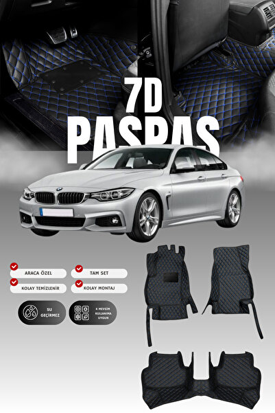 stiloto سجادة أرضية جلدية للسيارة BMW الفئة الرابعة F36 (2014-2020) بـ 7 أبعا...