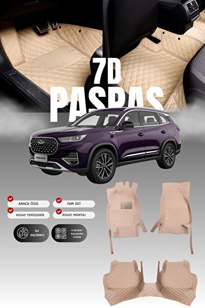 stiloto سجادة أرضية للسيارة من الجلد 7D لسيارة شيري تيجو 8 برو ماكس (2022 وما...