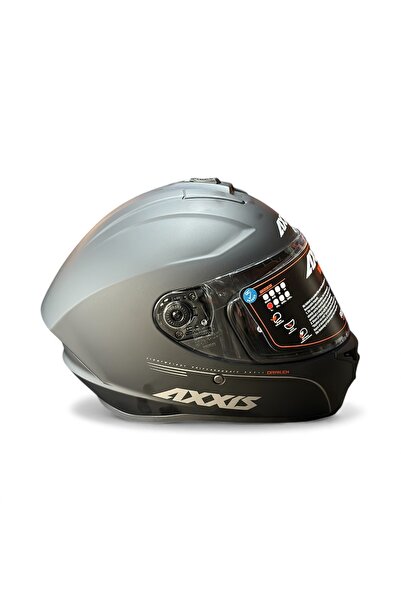 AXXIS Draken çift Vizörlü Mat Siyah Tam Kapalı Motorsiklet Kaskı