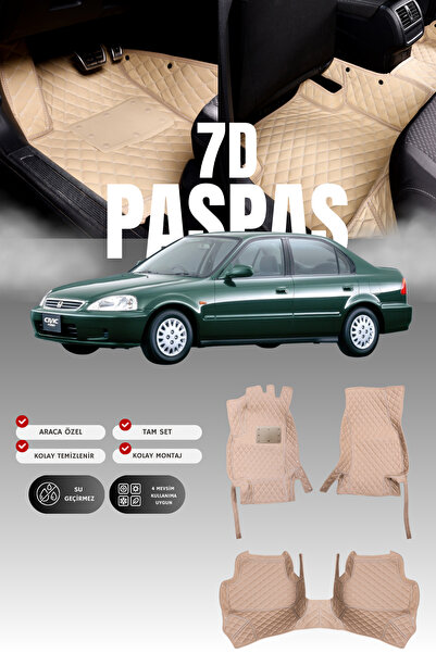 stiloto سجادة أرضية جلدية للسيارة هوندا سيفيك سيدان (1996-2000) 7D |   حماية ...