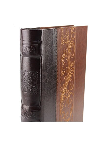 PROCART Photo album for 300 photos, 10x15 format, -leather cover with embroidery insert Dark brown
