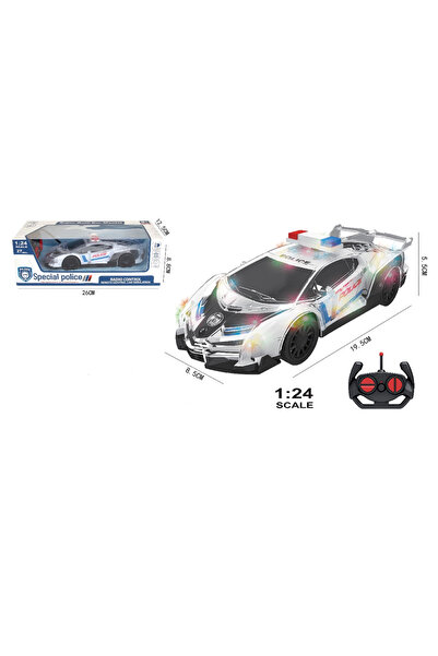 Toysea 1:24 Special Police Remote Control Car with Light, USB Charger, 4 Function High-Speed RC Police Toy