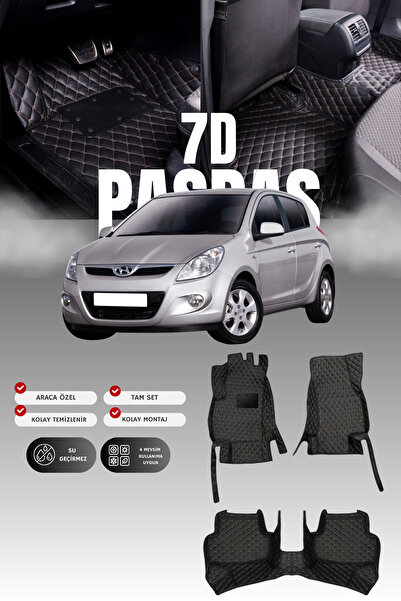 stiloto سجادة أرضية جلدية للسيارة هيونداي i20 (2008-2014) 7D |   حماية كاملة،...