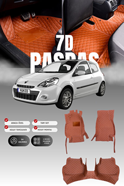 stiloto دواسة سيارة جلدية لرينو كليو 3 هاتشباك (2005-2012) 7D |   حماية كاملة