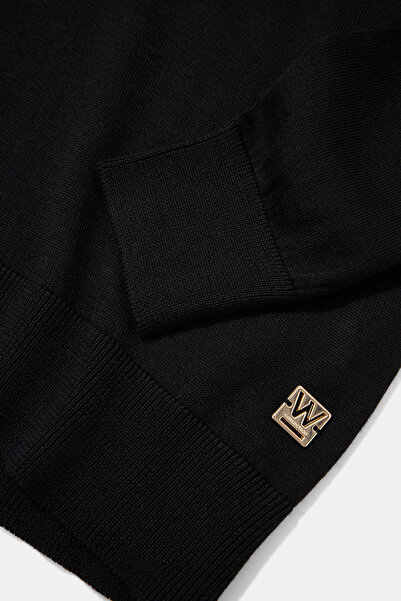 W Collection Black Wool Blend V-Neck Knitwear