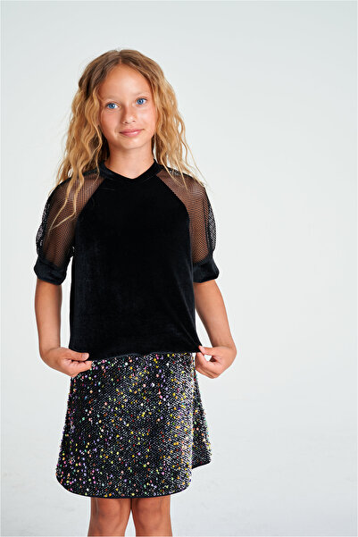 Lia Lea Girl Black Blouse