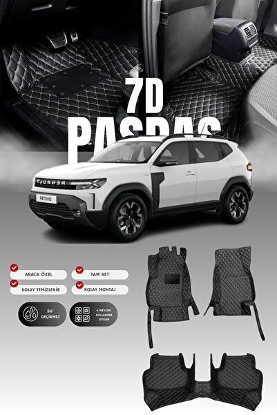 stiloto سجادة أرضية للسيارة من الجلد (7D) لرينو داستر الهجينة الخفيفة (2024 و...