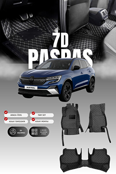 stiloto سجادة أرضية للسيارة من الجلد 7D لسيارة رينو أسترال بنزين / هجينة خفيف...