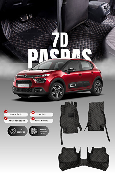 stiloto سجادة أرضية جلدية للسيارة سيتروين سي3 (2020-2023) بتصميم حوض سباحة 7D...