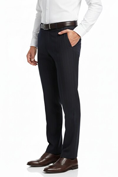 Günce Men's Regular Fit Striped Fabric Pants Lycra Fabric Bgl-St05037