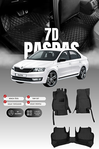 stiloto سجادة أرضية جلدية للسيارة سكودا سوبر-بي (2008-2015) 7D |   حماية كامل...