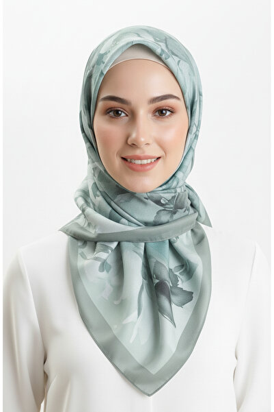 sefamerve Gemusterter Bernstein-Schal 70325-11 Çağla Grün