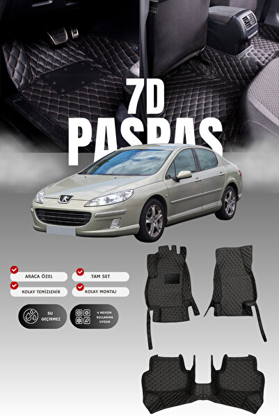 stiloto دواسة سيارة جلدية لبيجو 407 (2004-2010) طراز 7D |   حماية كاملة، قص م...