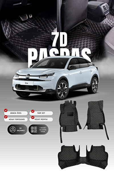 stiloto سجادة أرضية للسيارة من الجلد 7D لسيارة سيتروين C4 الكهربائية (2020 وم...