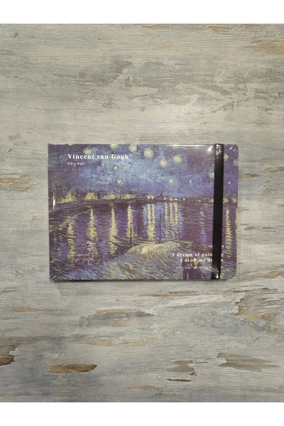 VERA SANAT دفتر رسم الليلة المرصعة بالنجوم على ضفاف النهر غلاف صلب مجلد A5 16...