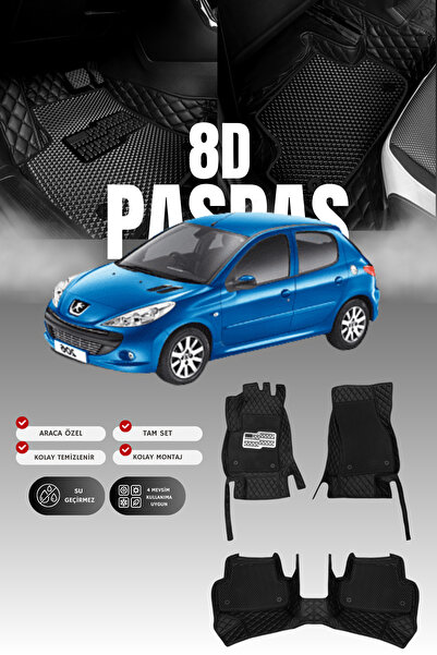 stiloto دواسة سيارة جلدية لبيجو 206 (1998-2010) طراز 8D |   حماية كاملة، قص م...