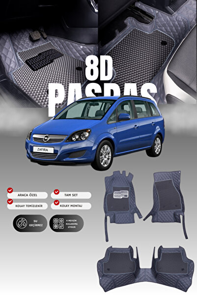 stiloto Opel Zafira (2000-2006) 8D Leather Pool-Type Auto Mat |   Full Protec...