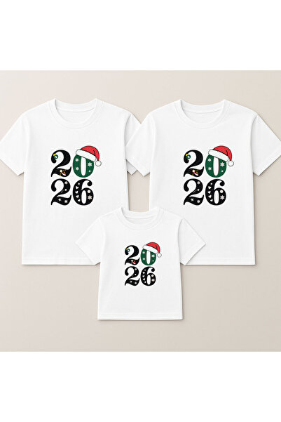 MODA مجموعة تي شيرت عيد الميلاد لعام مطبوع لعيد الميلاد والسنة الجديدة 2026 ل...