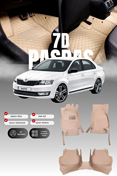 stiloto سجادة أرضية جلدية للسيارة سكودا سوبر-بي (2008-2015) 7D |   حماية كامل...