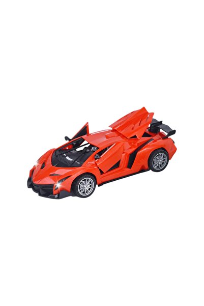 Toysea 1:18 RC sports car with 5 functions, headlights, rechargeable battery, USB charger, racing fun