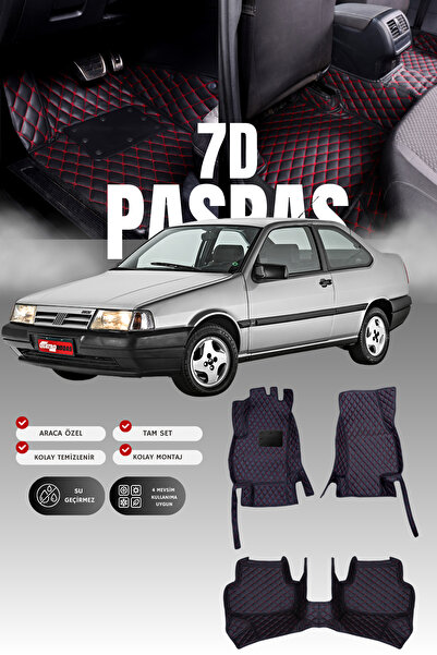 stiloto سجادة أرضية للسيارة من الجلد لسيارة فيات تيمبرا (1991-1999) 7D |   حم...