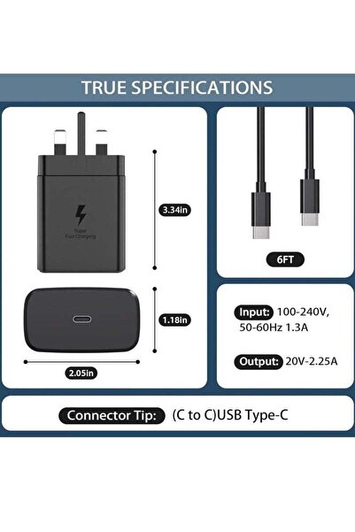 Generic 2024 45W USB-C Super Fast Charger for Samsung Galaxy S24 Series & Galaxy Tab – PPS Wall Charger 3.
