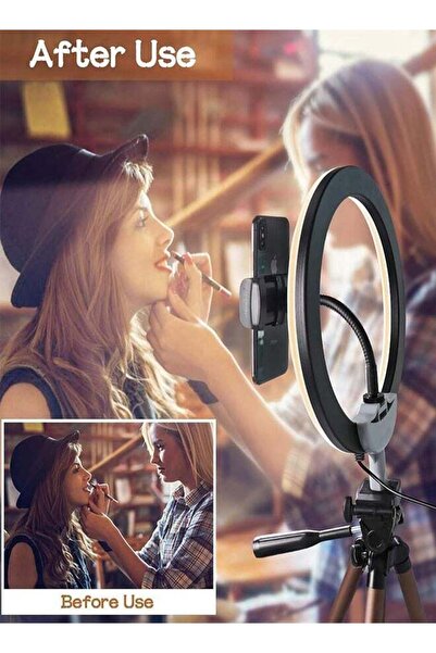 Generic Dimmable LED Ring Light 10inch With Tripod Stand Multicolour